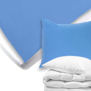 Set di lenzuola per lettino: set di lenzuola per lettino monocolore, blu cielo