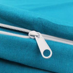 Kvalitetna posteljnina, 100% Bombaž, Azurno modra, Zapiranje na Zadrgo