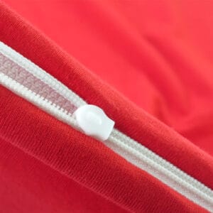 Biancheria da letto di qualità in cotone, rosso, chiusura a zip