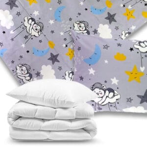 Otroški posteljni komplet: Moj prvi set odeje, vzglavnika in posteljnine z motivom Nina-Nana