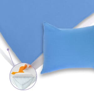 Set di lenzuola monocromatiche per neonato azzurro cielo, impermeabile e con lenzuola a pieghe